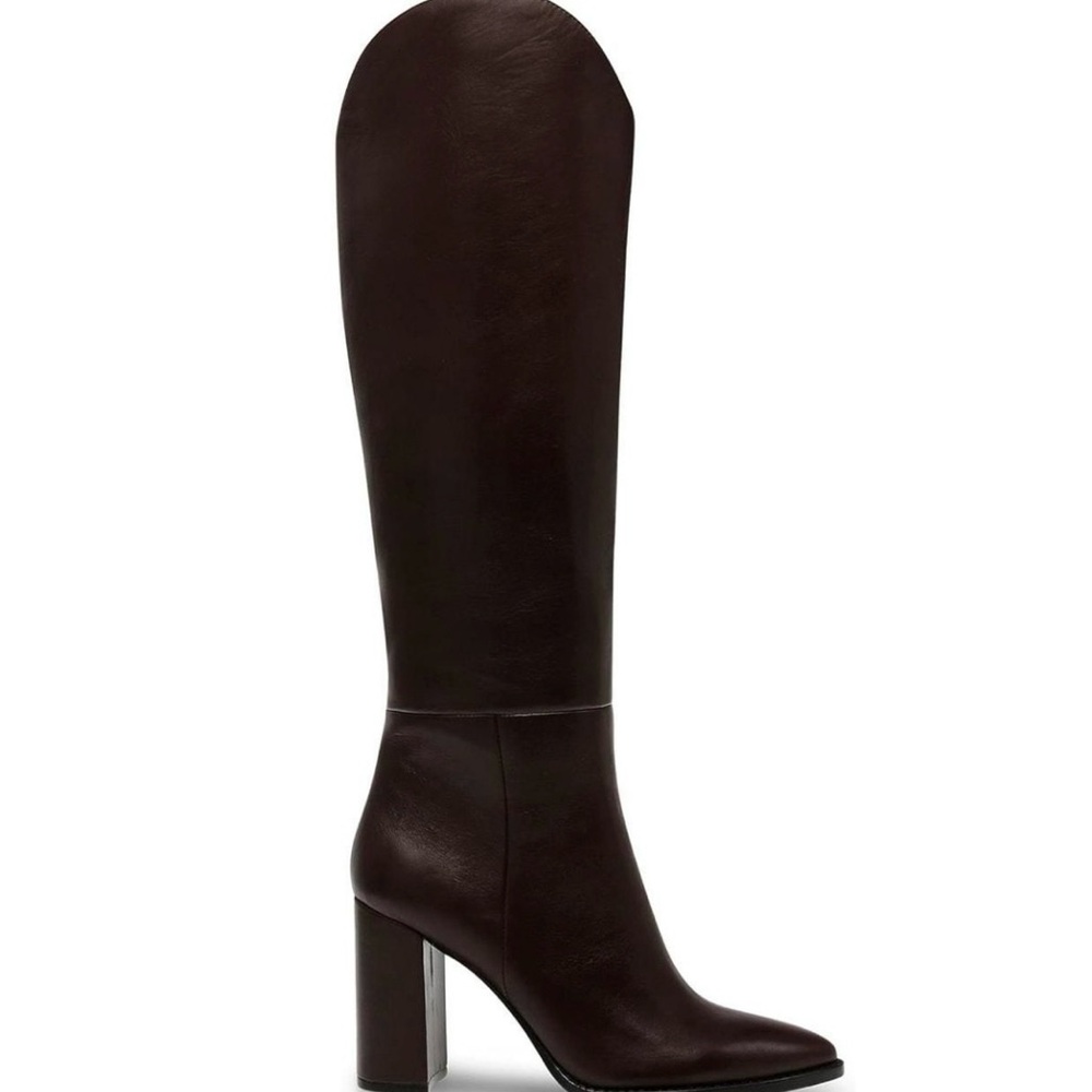 Steve Madden Womens Bixby Size 10 Dark Brown Leather Knee Length Boots